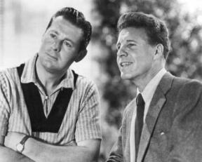 Jim (right) and Mr. Thornberry (left) admire Mr. Thornberry's new court-ordered sign