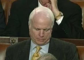 In between doing-nothing inactivities, Sen. John McCain takes a nap in Senate chamber