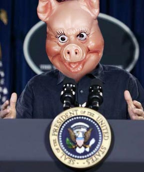 "Read my lips (which one day become hotdog ingredinets): I am not to blame for the swine flu."